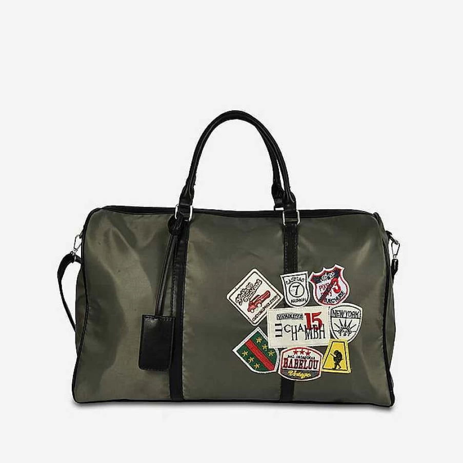 Sac Bandoulière Men's 48H Travel Bag with Shoulder Strap & Coats of Arms Design