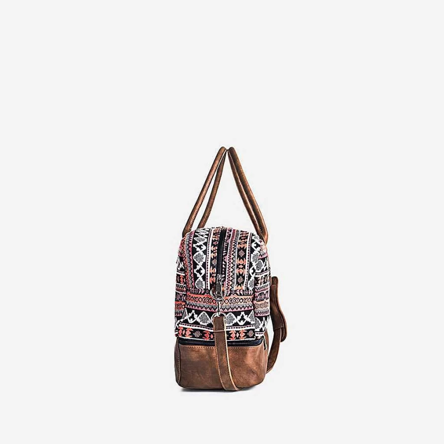 Sac Bandoulière Women's 48H Canvas and Leather Travel Bag for Stylish & Durable Journeys
