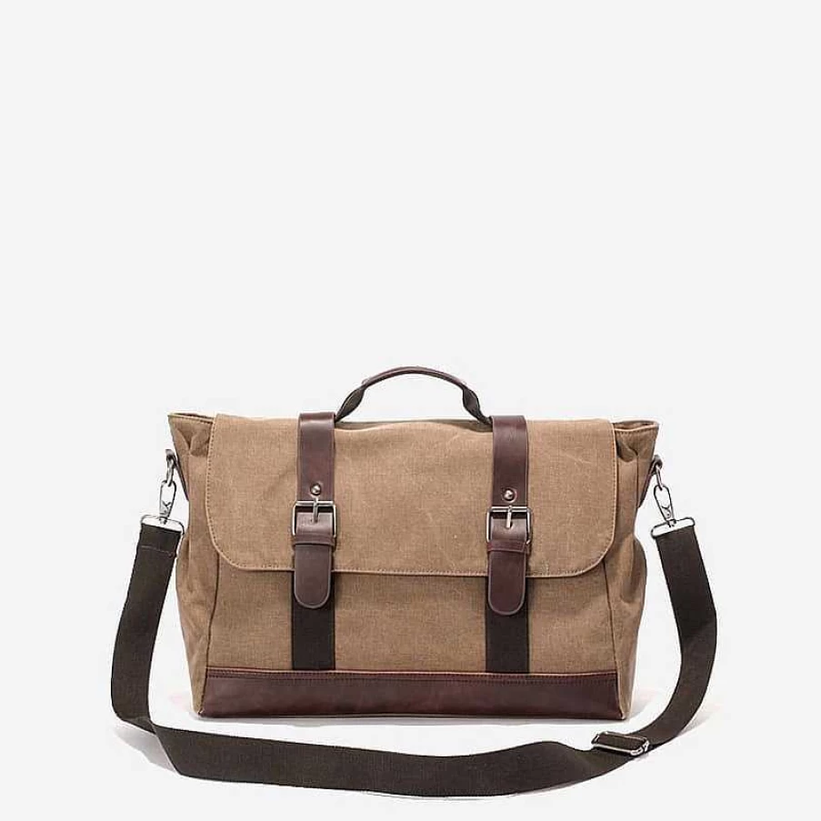 Sac Bandoulière Men's Canvas Messenger Bag - Durable Shoulder Strap & Top Handle for Everyday Use