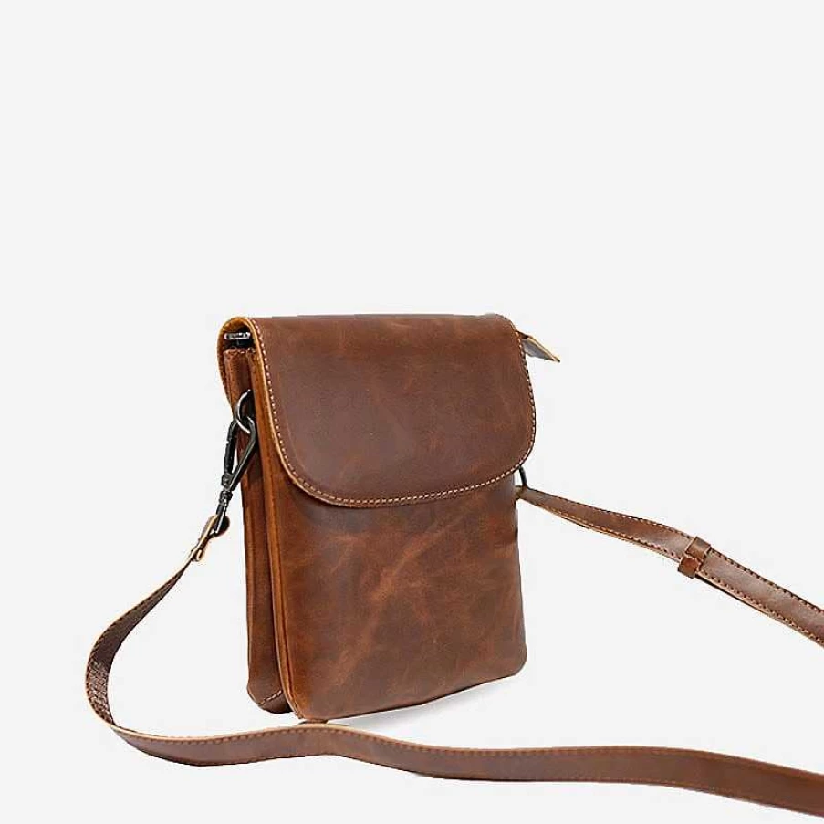 Sac Bandoulière Men's Marron Small Reporter Messenger Bag for Business & Travel