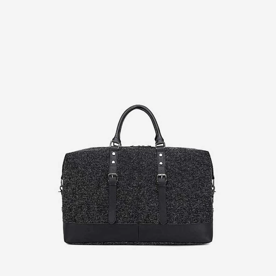 Sac Bandoulière Men's 48-Hour Durable Canvas & Leather Travel Bag for Stylish Essentials