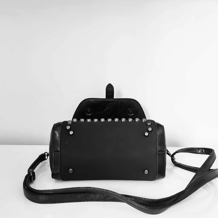 "Sac Bandoulière Women's Small Leather & Velvet Satchel Handbag"