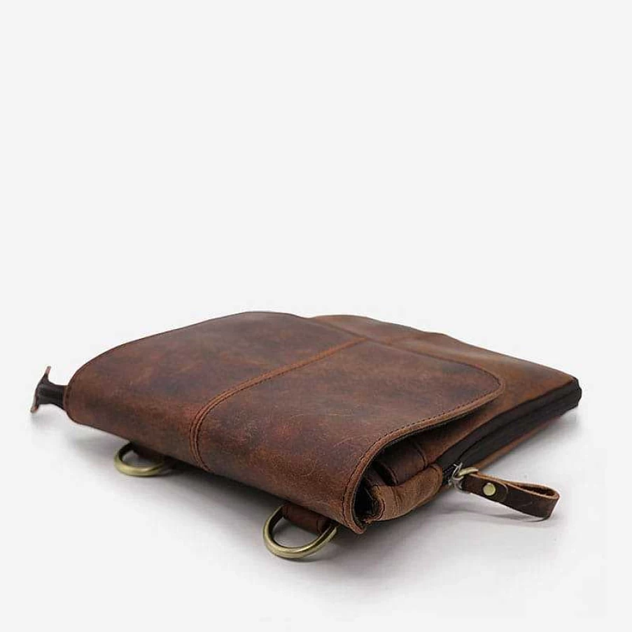 "Sac Bandoulière Men's Small Full Grain Leather Crossbody Bag"