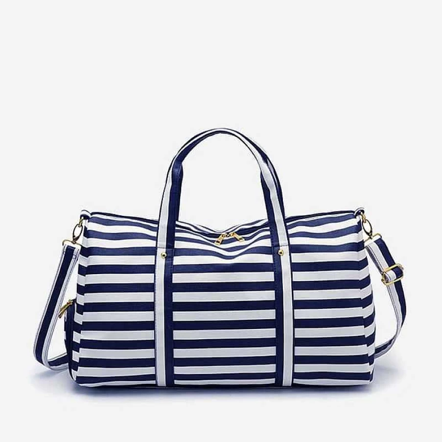 "Stylish Sac Bandoulière Mariniere Print Travel & Weekend Bag for Women"
