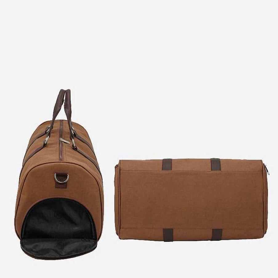 "Sac Bandoulière Men's Canvas and Leather Weekender Bag for Travel"