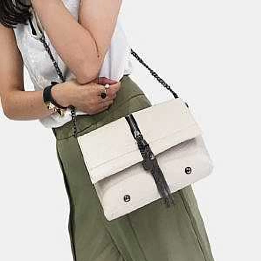 "Sac Bandoulière Women's Leather Messenger Bag With Detachable Chain Strap"
