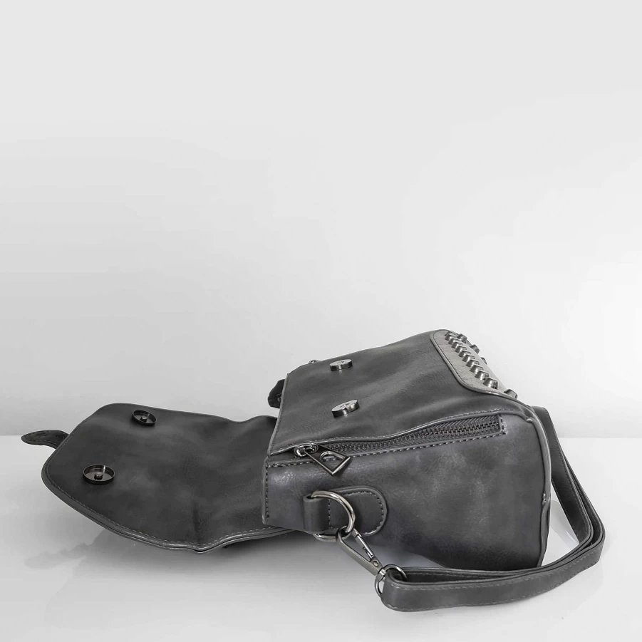 "Sac Bandoulière Women's Small Leather & Velvet Satchel Handbag"