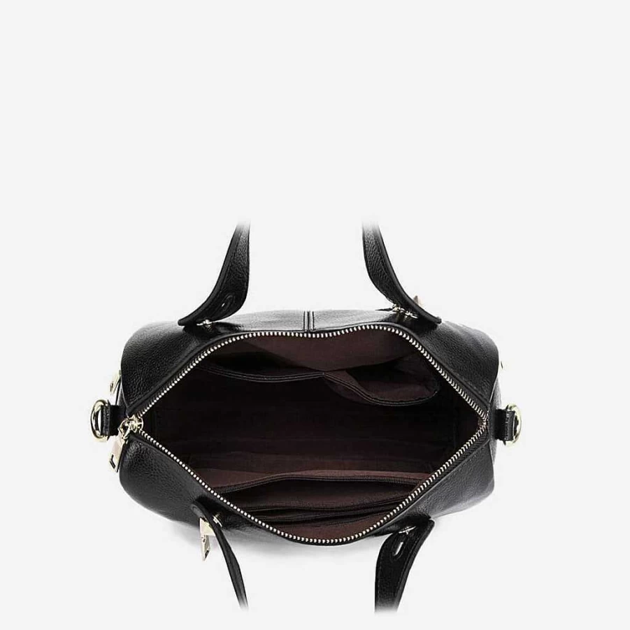 Sac Bandoulière Women's Black Studded Leather Handbag - Stylish & Edgy Design