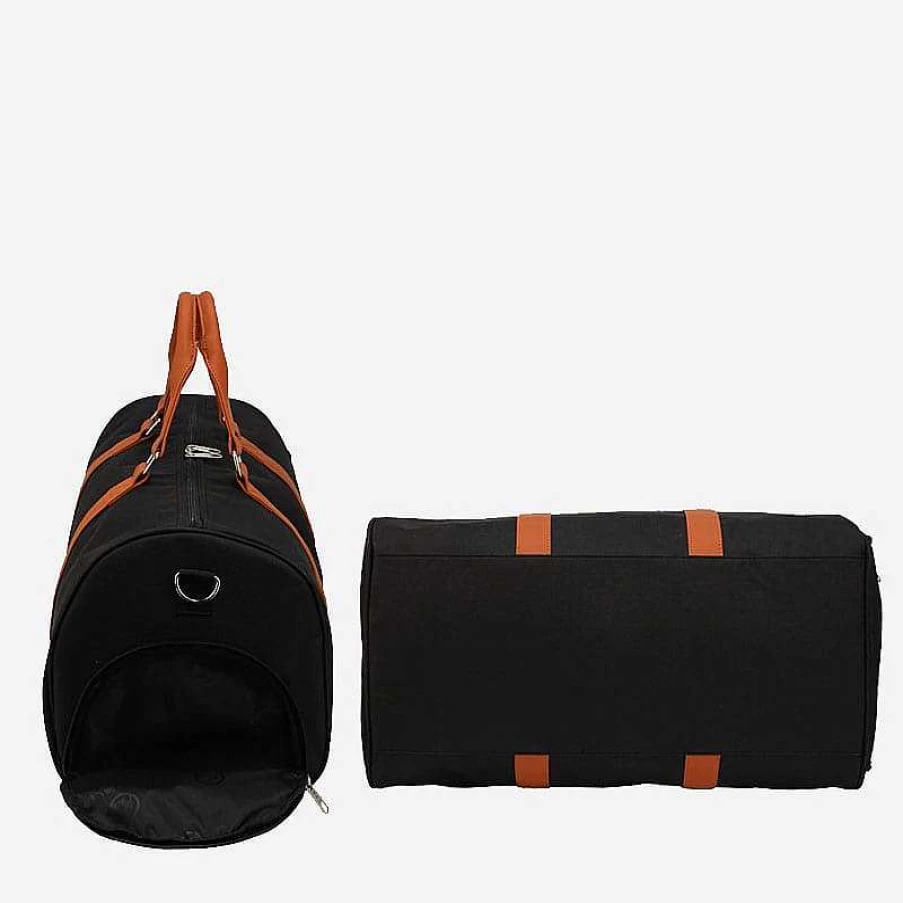 "Sac Bandoulière Men's Canvas and Leather Weekender Bag for Travel"