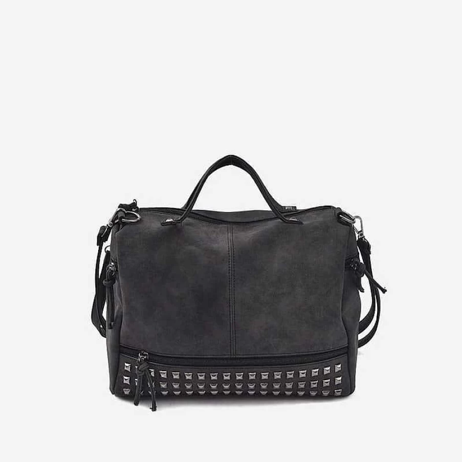 Sac Bandoulière Women's Nubuck Leather Studded Crossbody Handbag