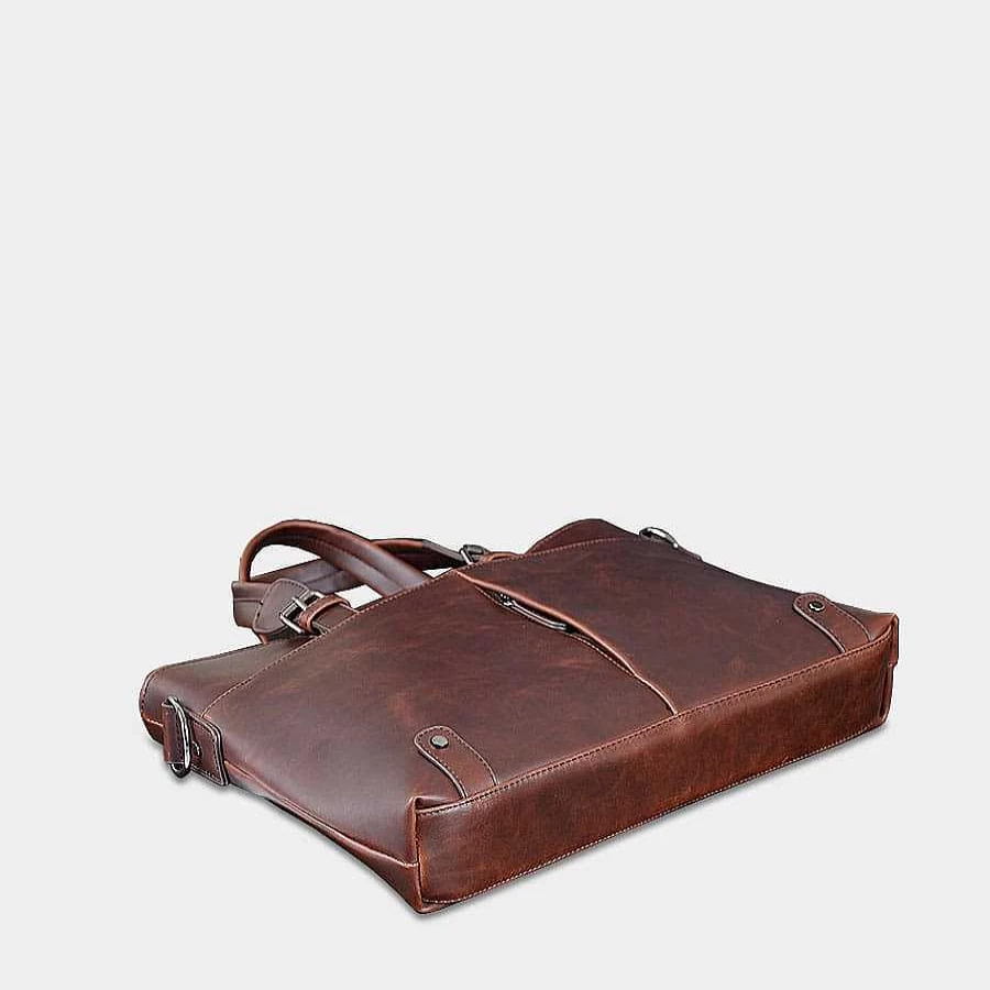 Sac Bandoulière Men's Leather Briefcase with Detachable Shoulder Strap - Professional Business Bag