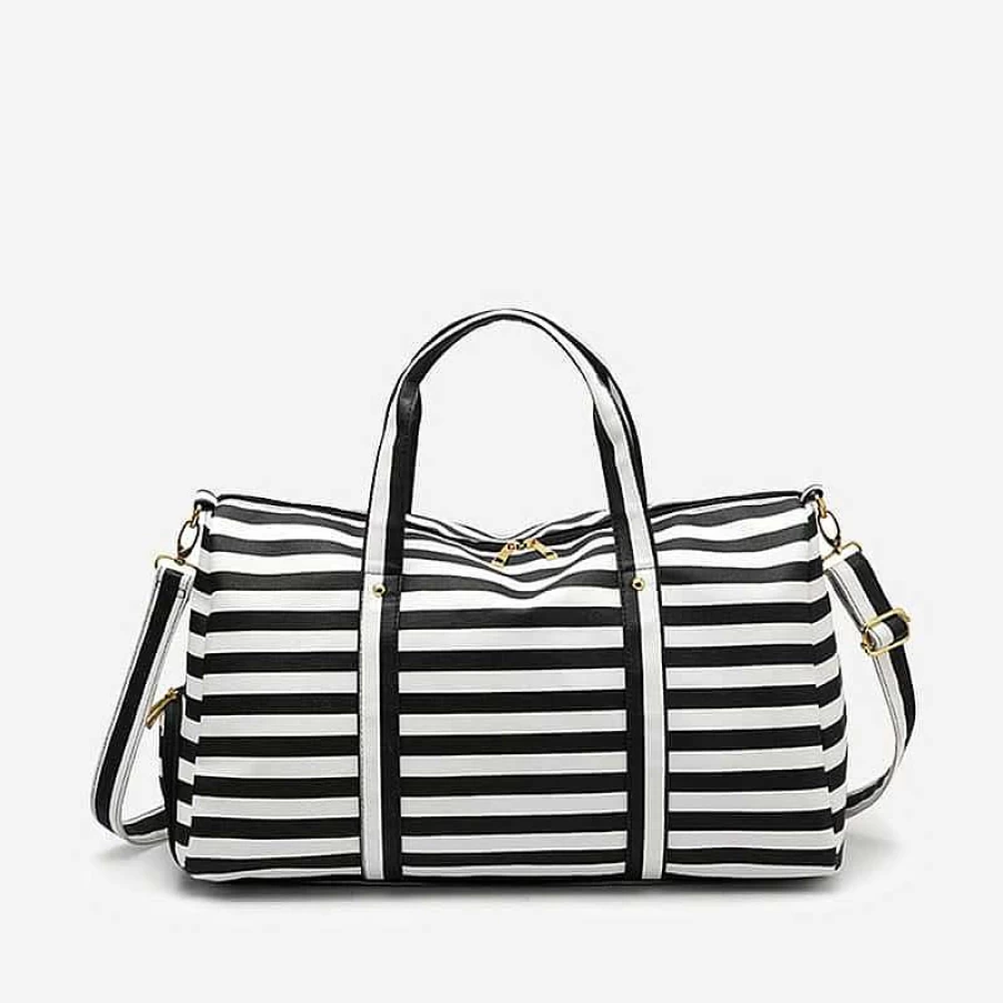 "Stylish Sac Bandoulière Mariniere Print Travel & Weekend Bag for Women"