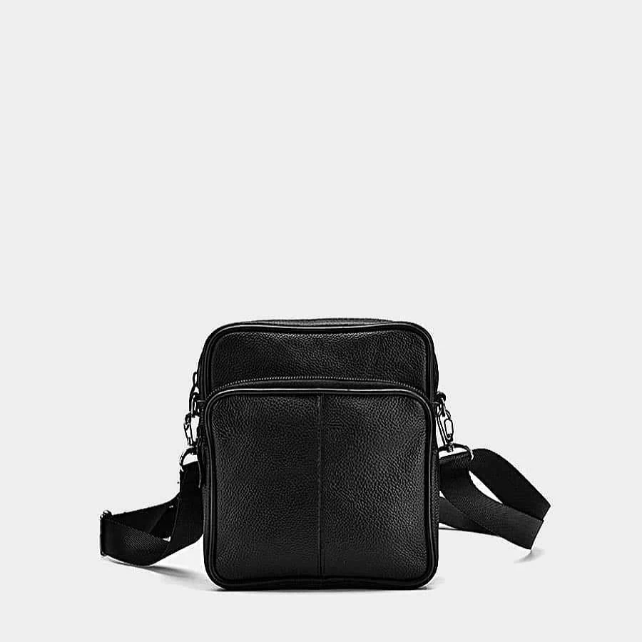 Sac Bandoulière Men's Small Black Genuine Leather Crossbody Bag