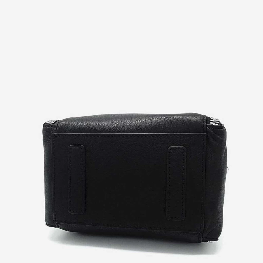 "Sac Bandoulière Women's Black Genuine Leather Chain Handbag"