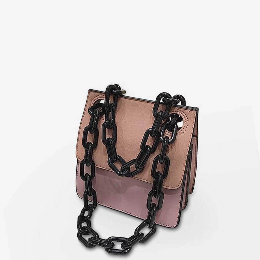 "Sac Bandoulière Women's Small Chunky Mesh Messenger Bag With Chain Shoulder Strap"