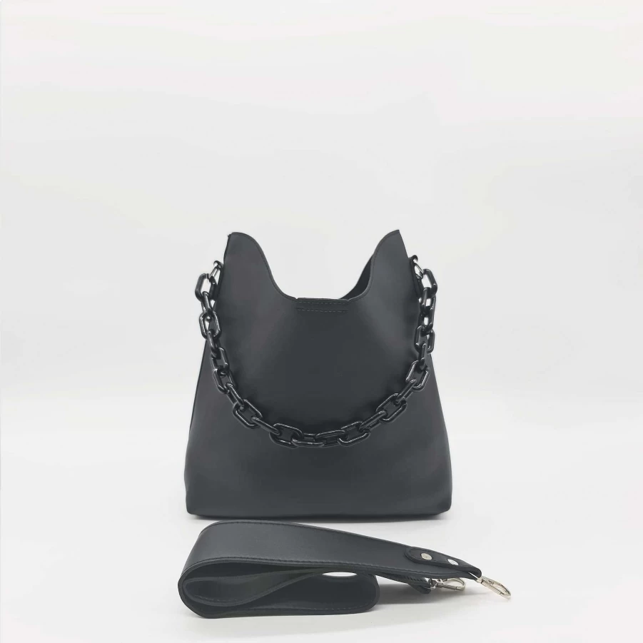Sac Bandoulière Women's Crossbody Bag with Chunky Mesh Chain Strap