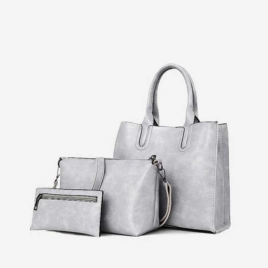 "Sac Bandoulière Women's Leather Bag Set With Matching Small Leather Accessories"